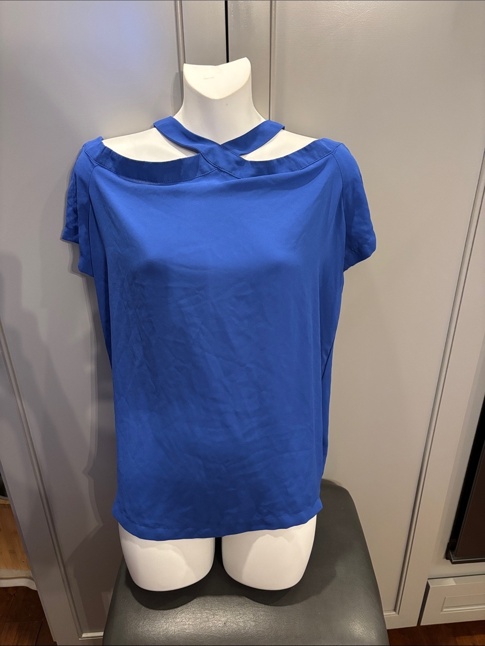 Loft Cold-Shoulder Strappy Blouse in Royal Blue M